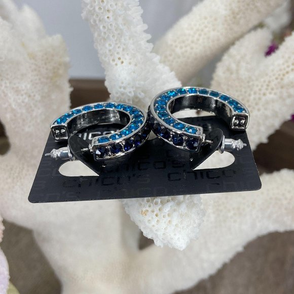 Chico’s Jewelry NWT  CIrcuitry Earrings Blue Rhine - Picture 3 of 6
